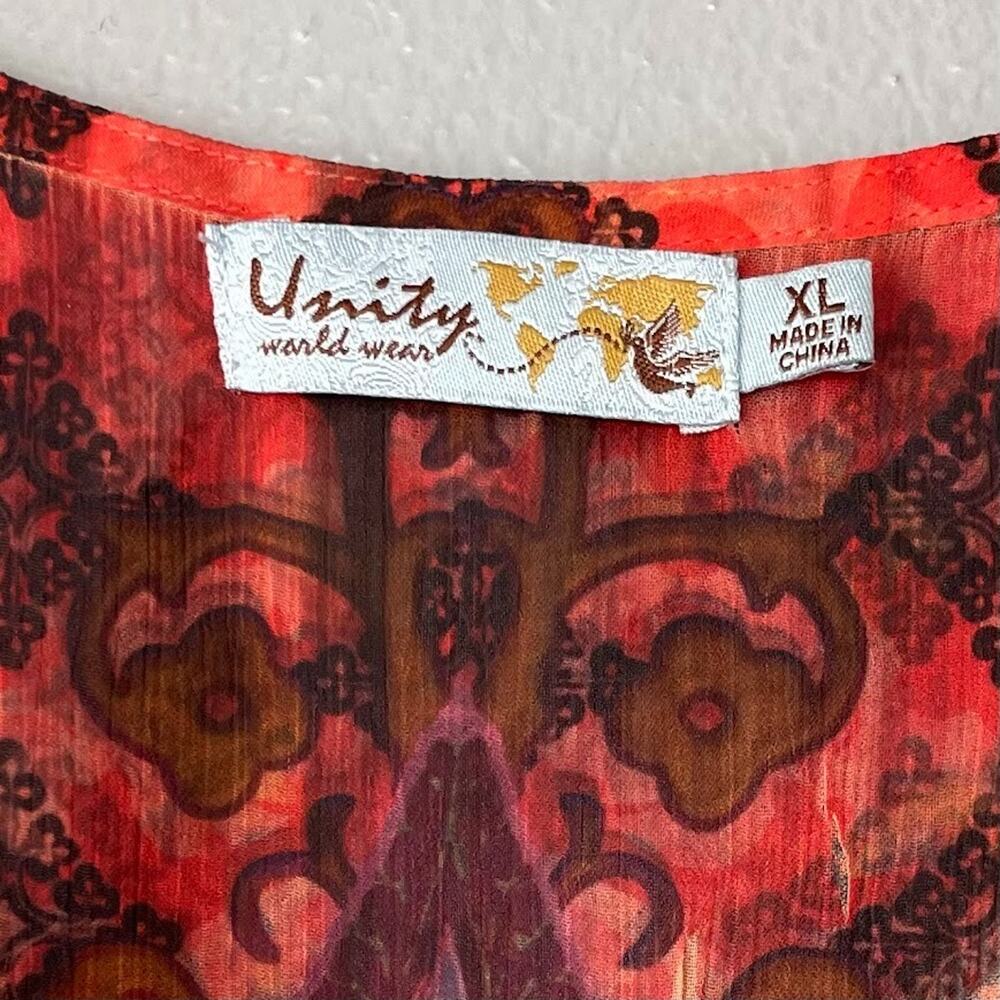 Unity Size Xl Sheer Sublimation Tunic Top Boho Fa… - image 4